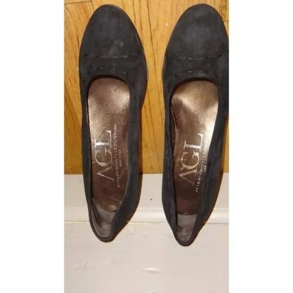 AGL Attilio Giusti Leombruni Round Toe Suede Pumps Shoes 7 - Picture 9 of 10